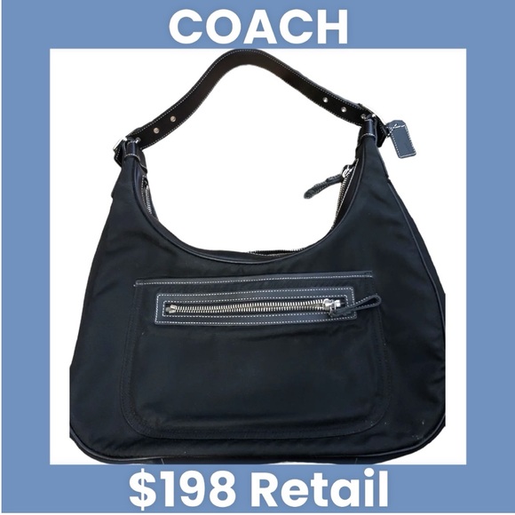 Coach Black Nylon Boho Bag with Leather Trim M32-4448 EUC Y2K - Picture 2 of 15